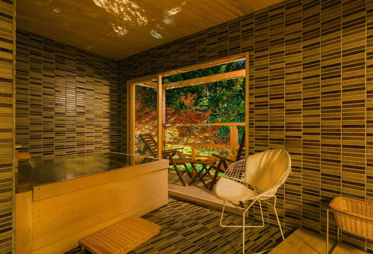 Horai: semi-open-air garden bath
